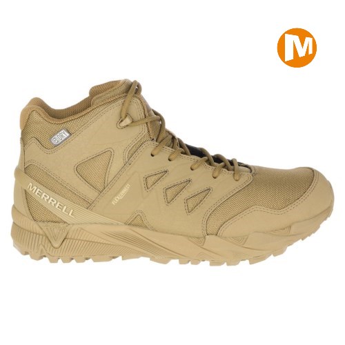 Merrell Agility Peak Mid Tactical Waterproof Sicherheitsschuhe Herren HellBraun [DE-RLAFI]